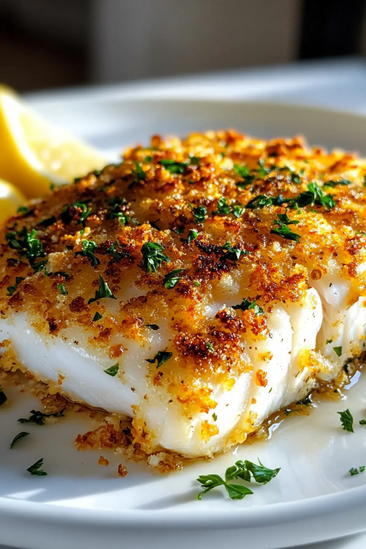 Garlic Parmesan Crusted Halibut