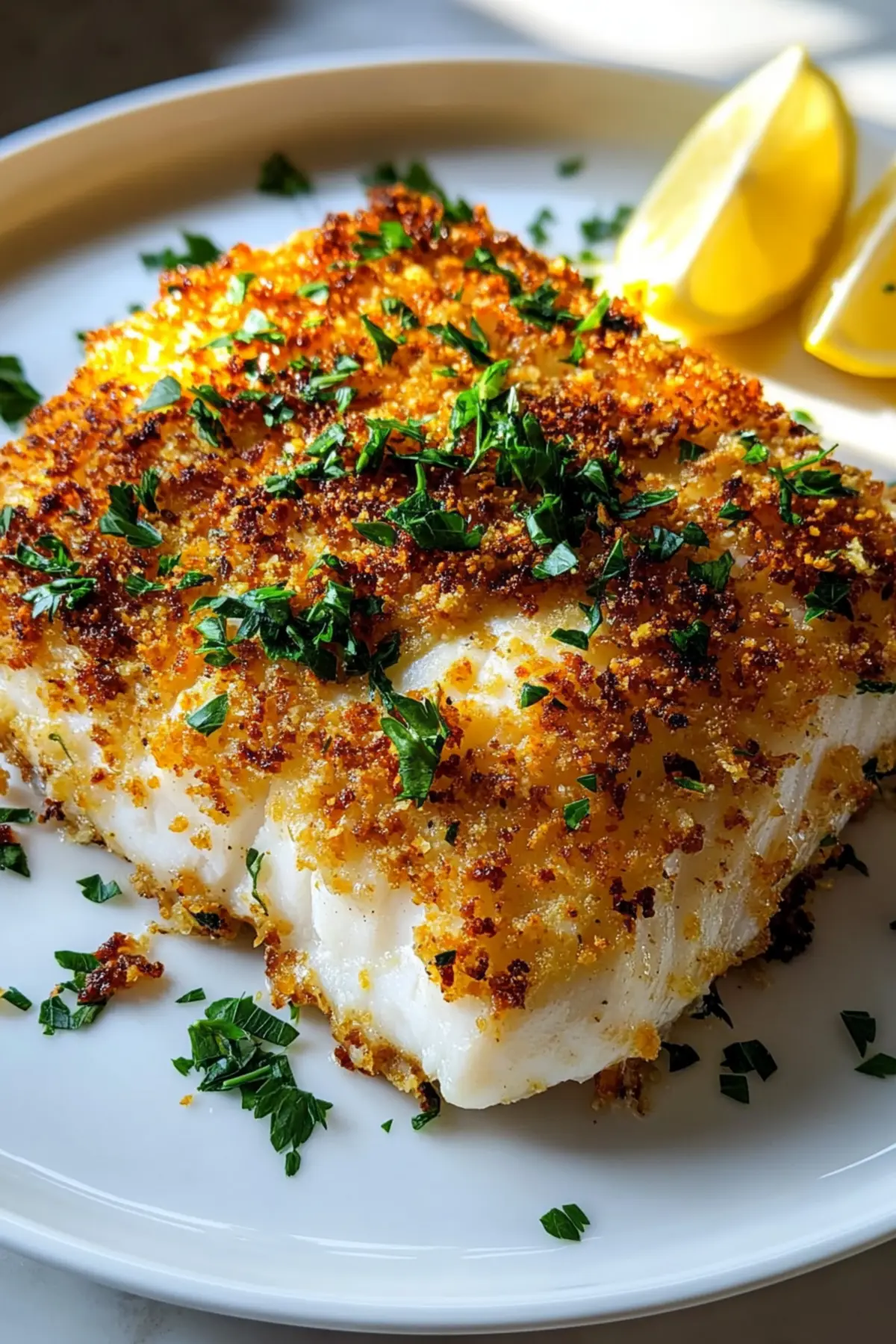 Garlic Parmesan Crusted Halibut