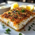 Garlic Parmesan Crusted Halibut