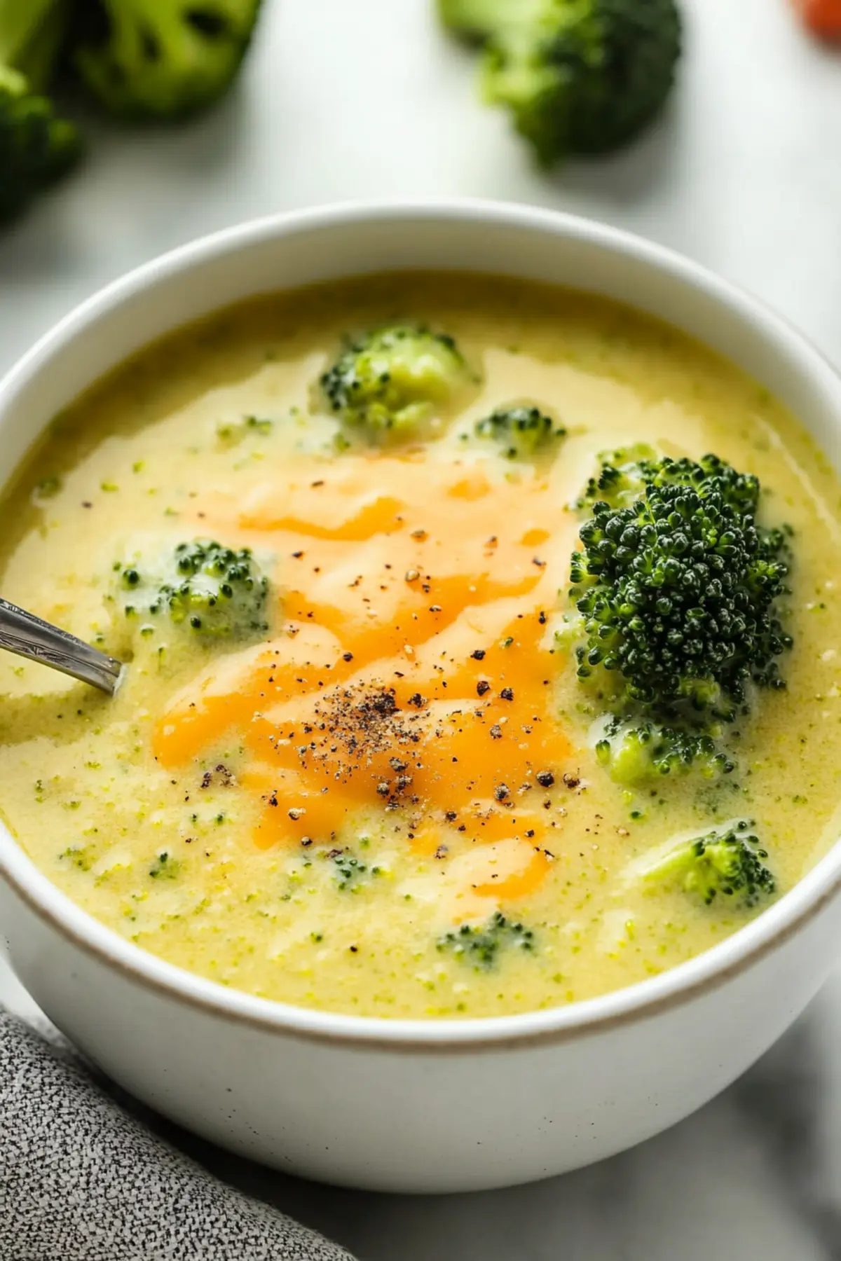 High Protein Broccoli Cheddar Soup