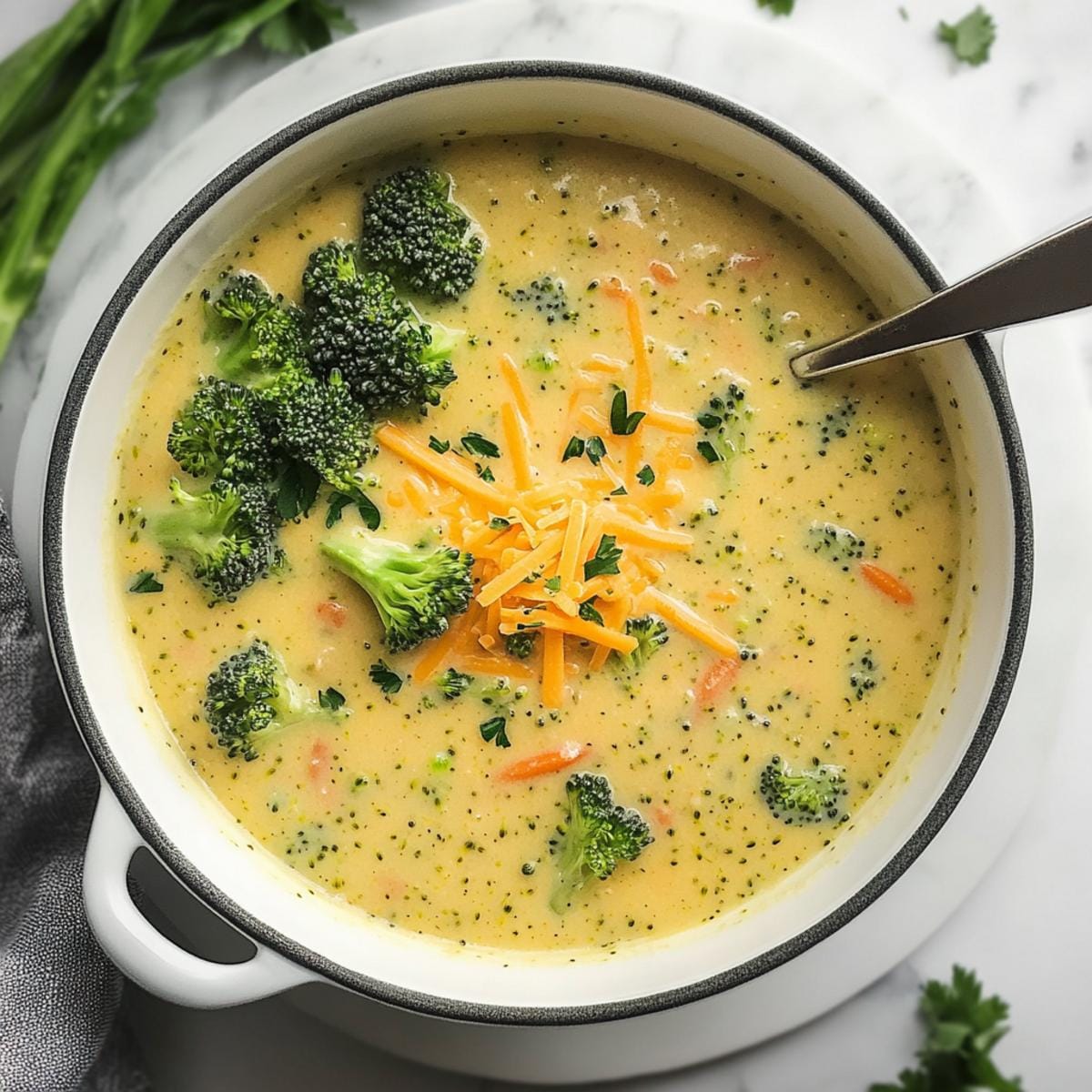 High Protein Broccoli Cheddar Soup