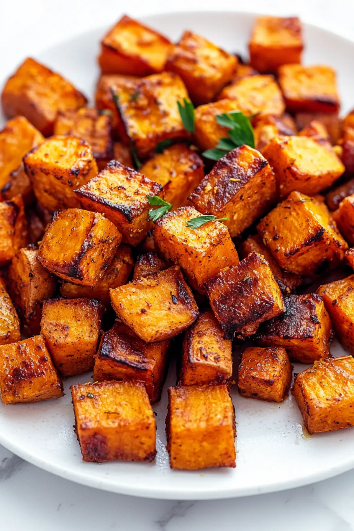 Roasted Sweet Potato Cubes