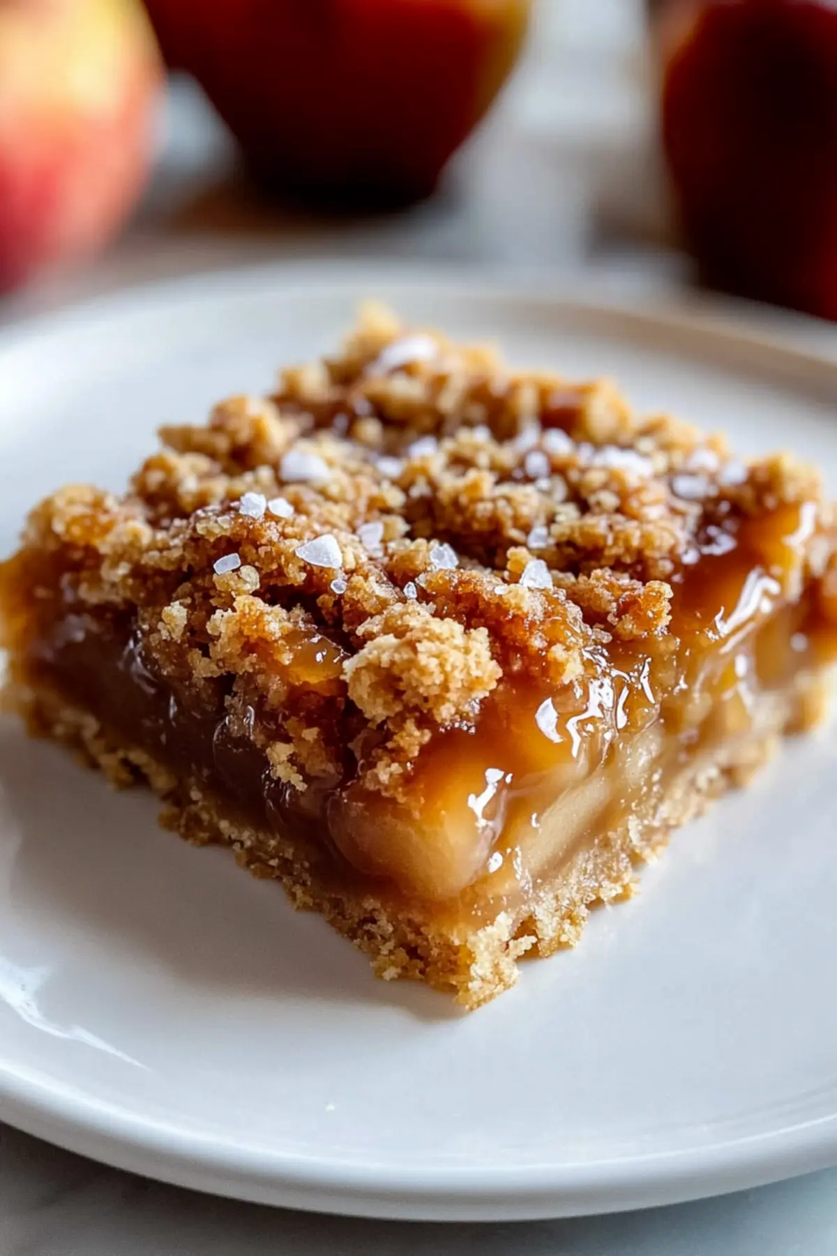 Salted Caramel Apple Crumble Bars