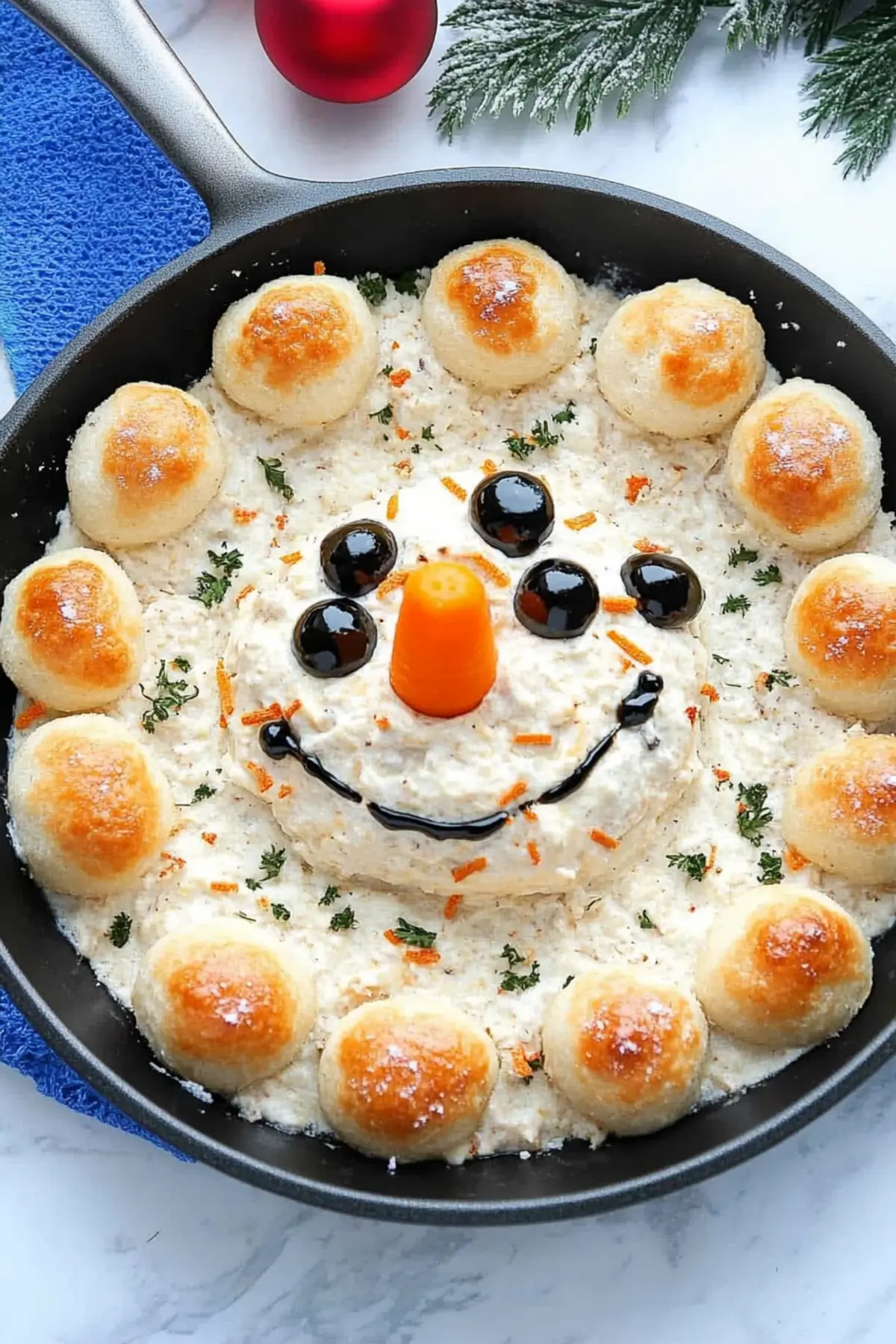 Skillet Dip Snowman