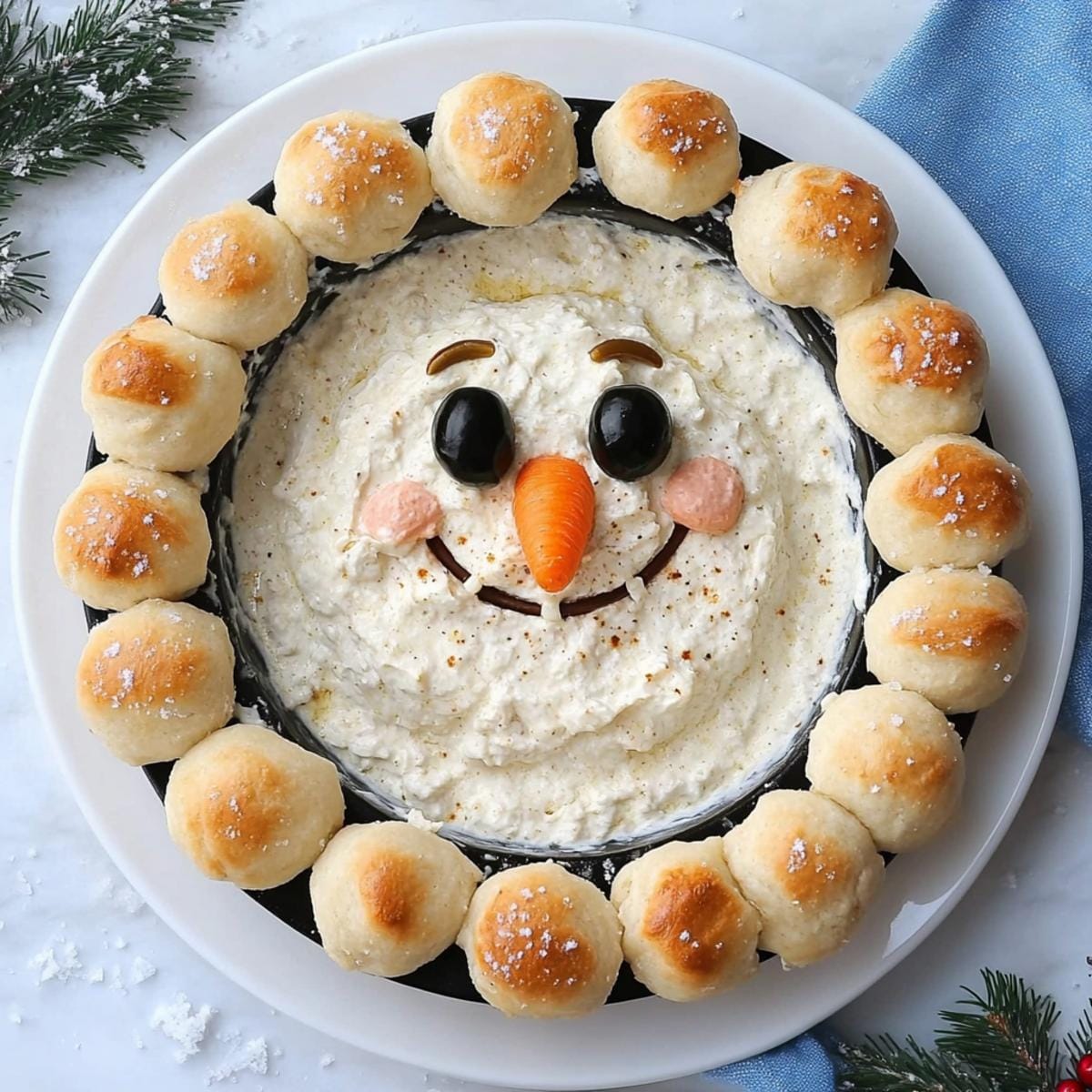 Skillet Dip Snowman