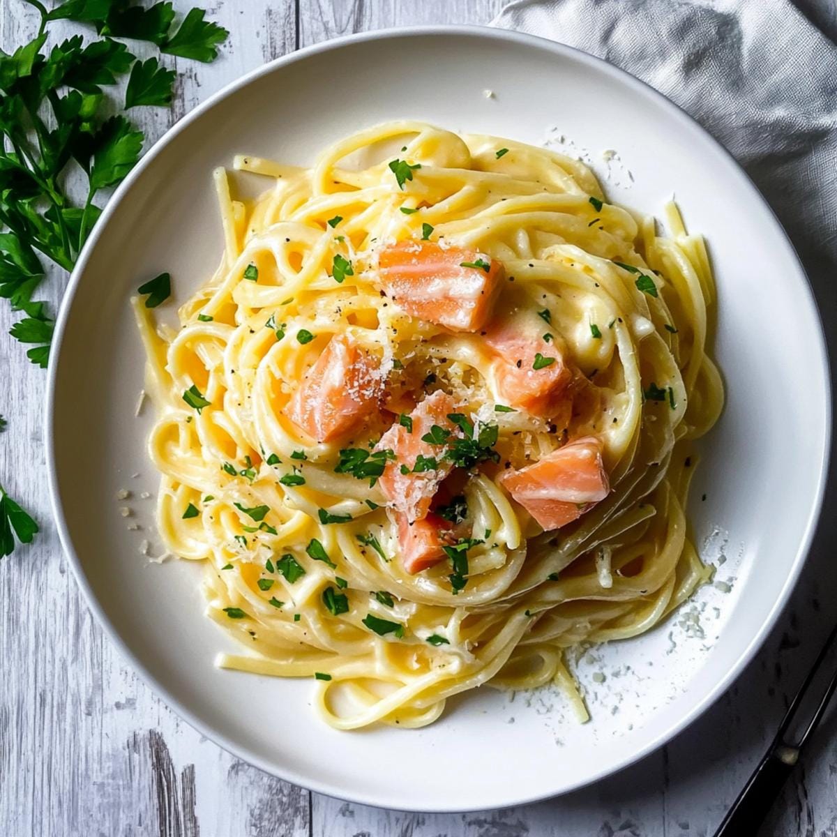 Smoked Salmon Pasta Carbonara