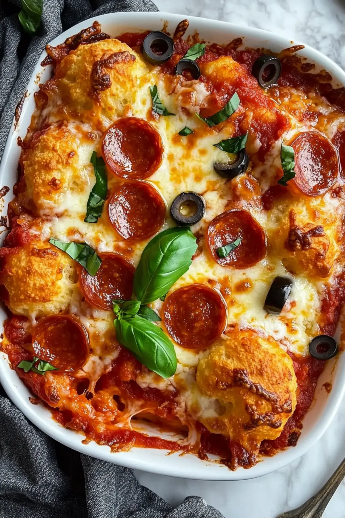 Bubble Up Biscuit Pizza Casserole