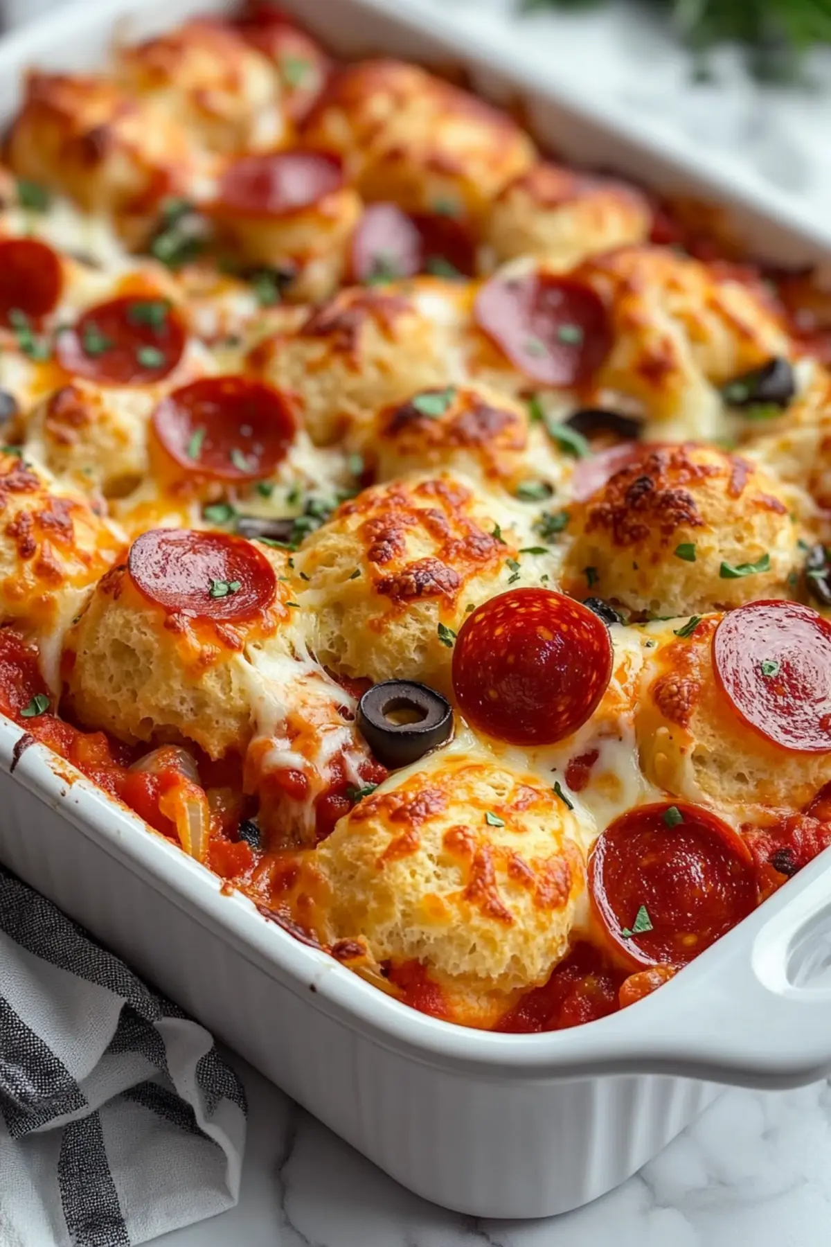 Bubble Up Biscuit Pizza Casserole