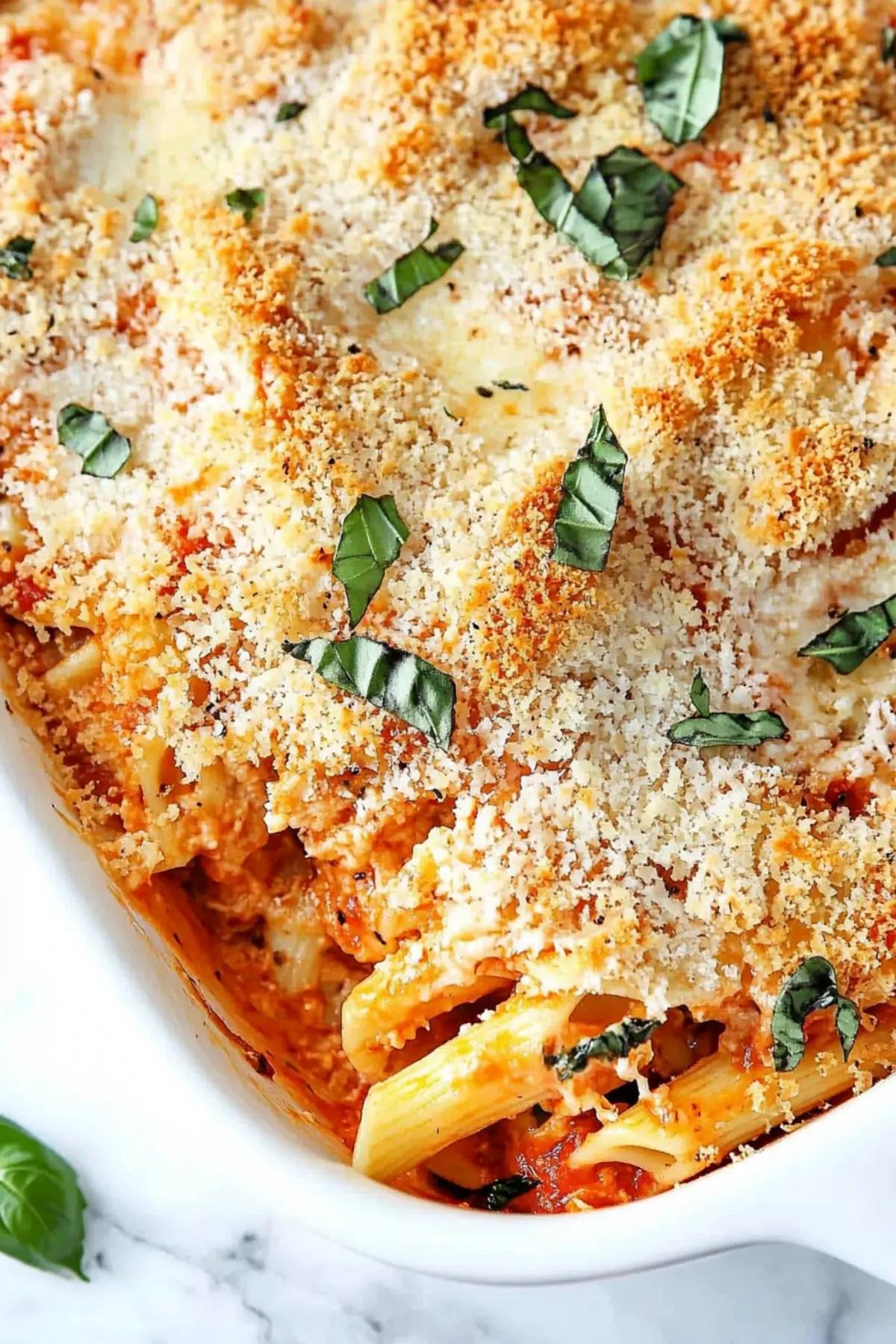 Chicken Parmesan Baked Pasta