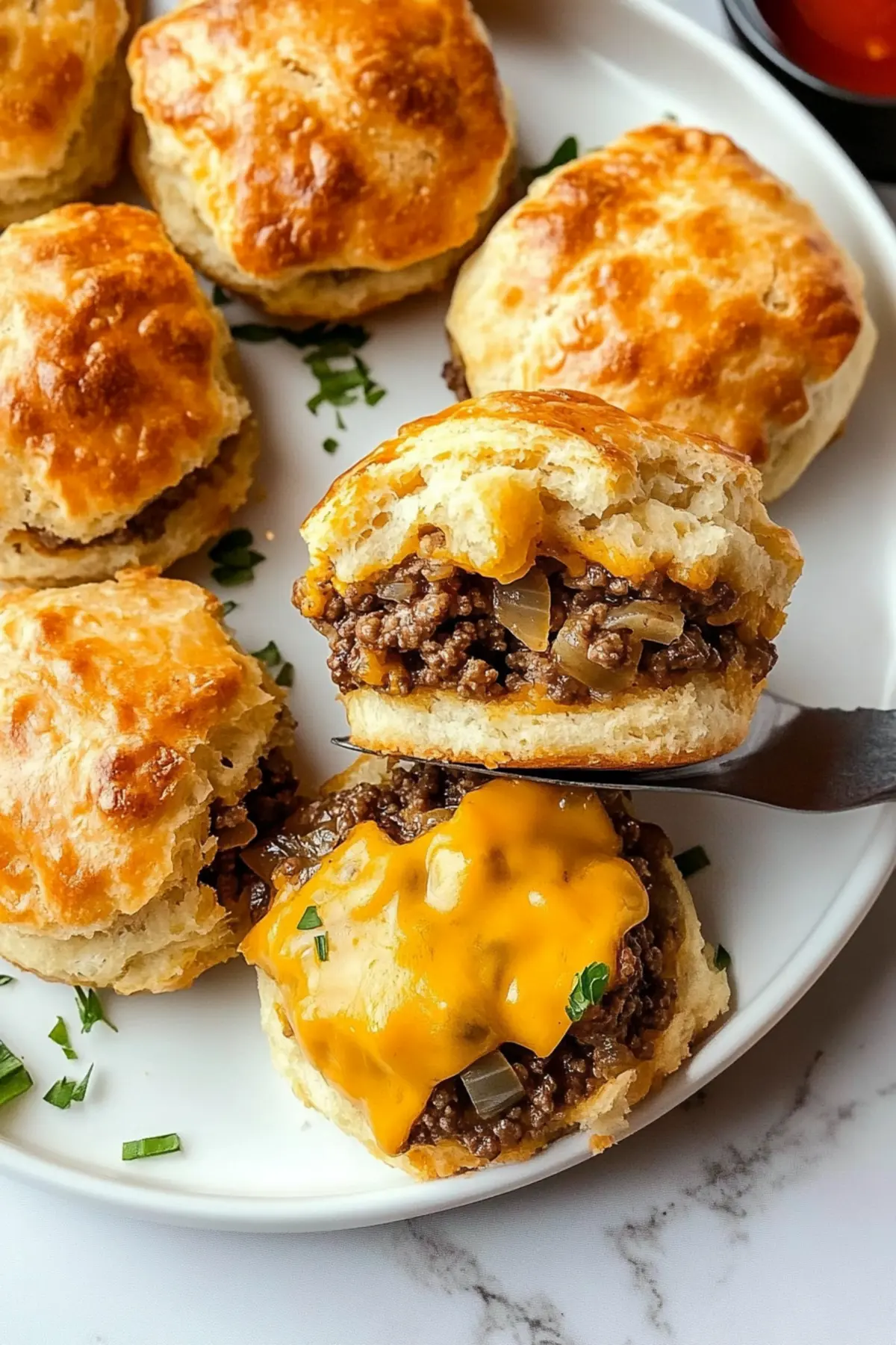 Chopped Cheeseburger Biscuits