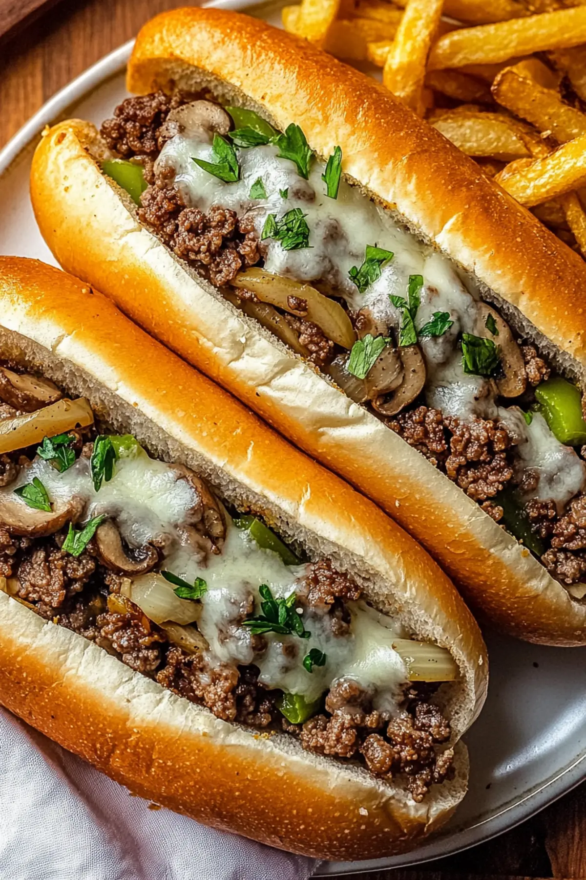 Ground Beef Philly Cheesesteaks