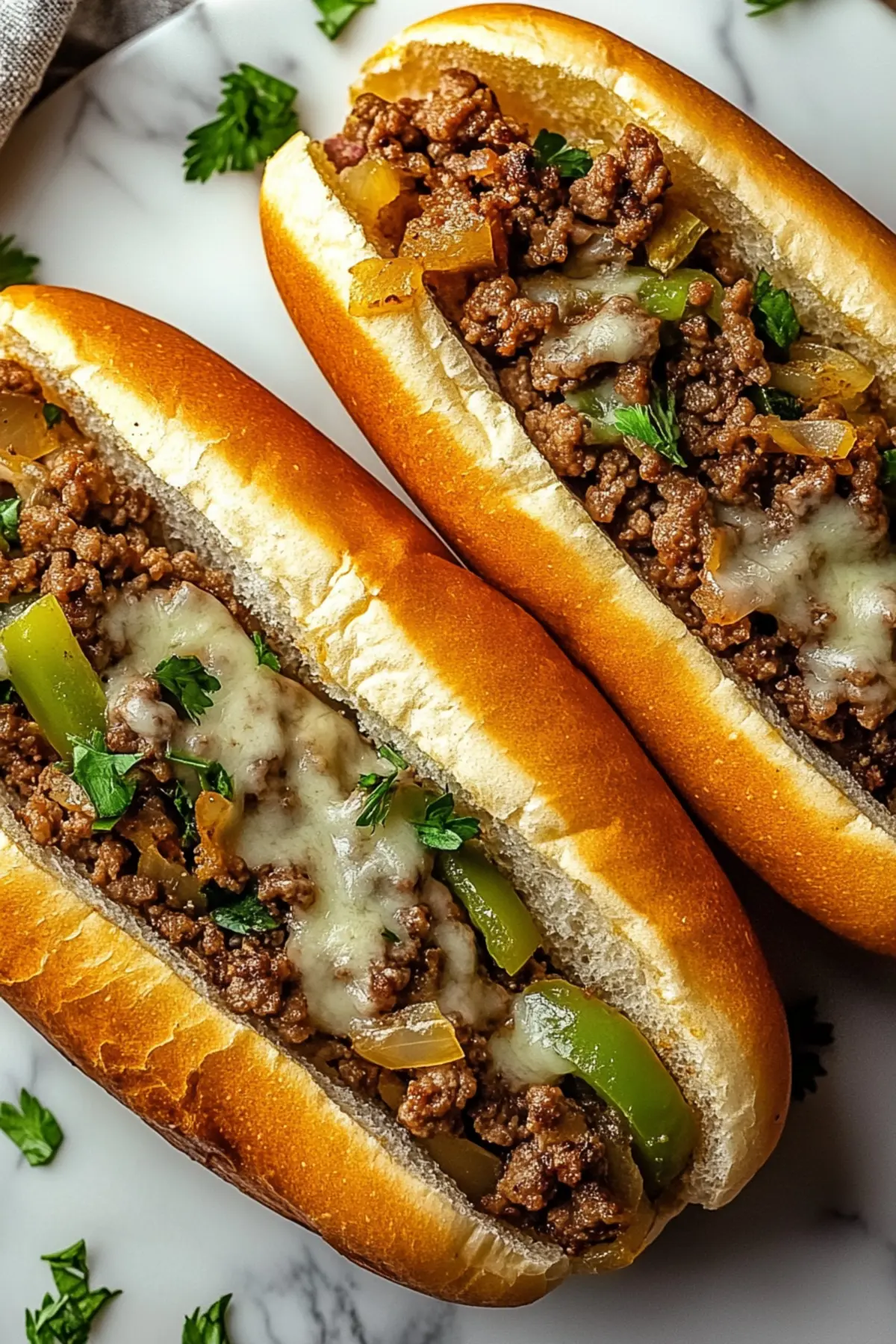 Ground Beef Philly Cheesesteaks