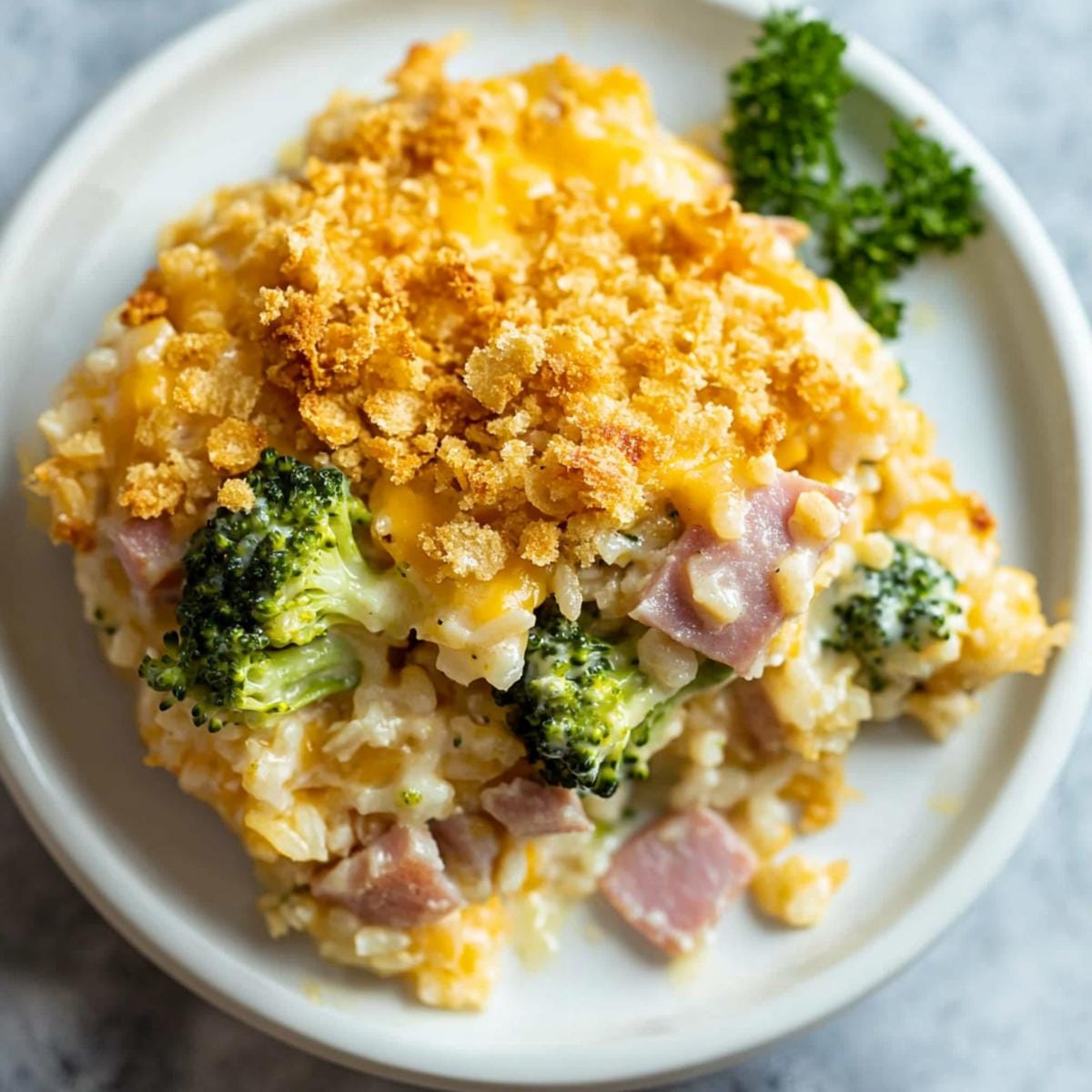 Ham Casserole with Broccoli and Rice
