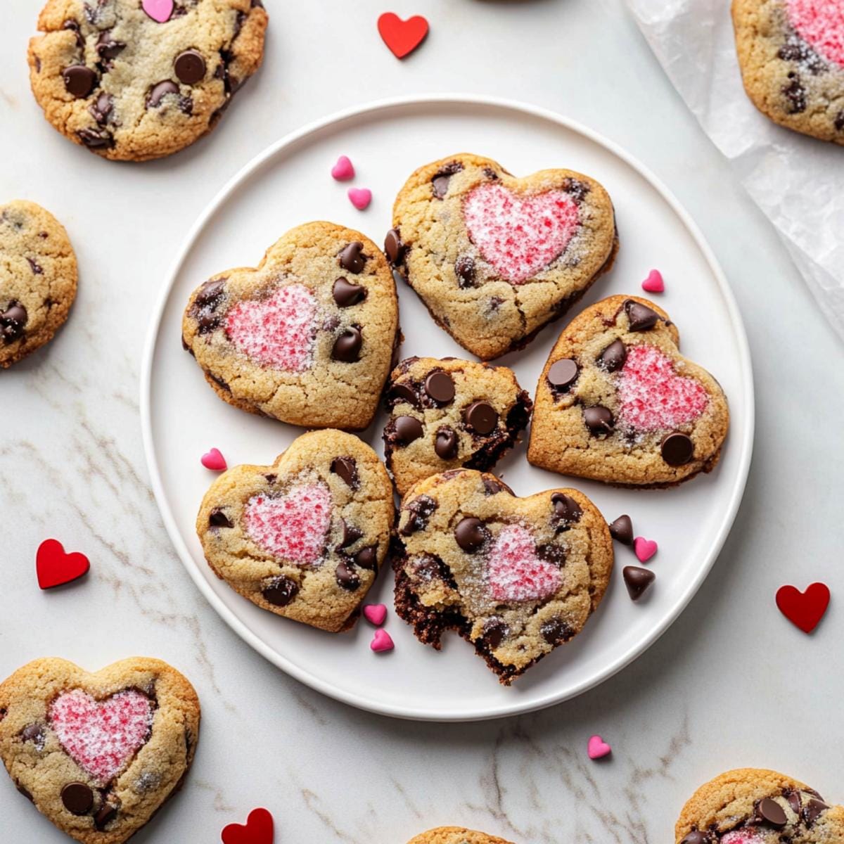 Heart Shaped Chocolate Chip Cookies