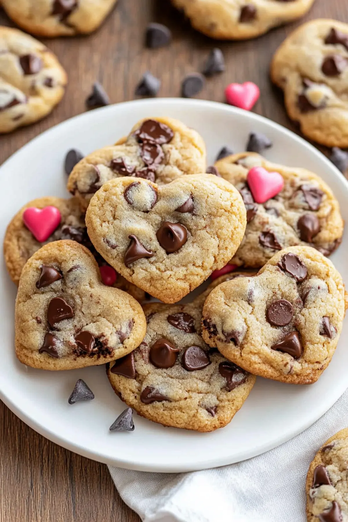 Heart Shaped Chocolate Chip Cookies