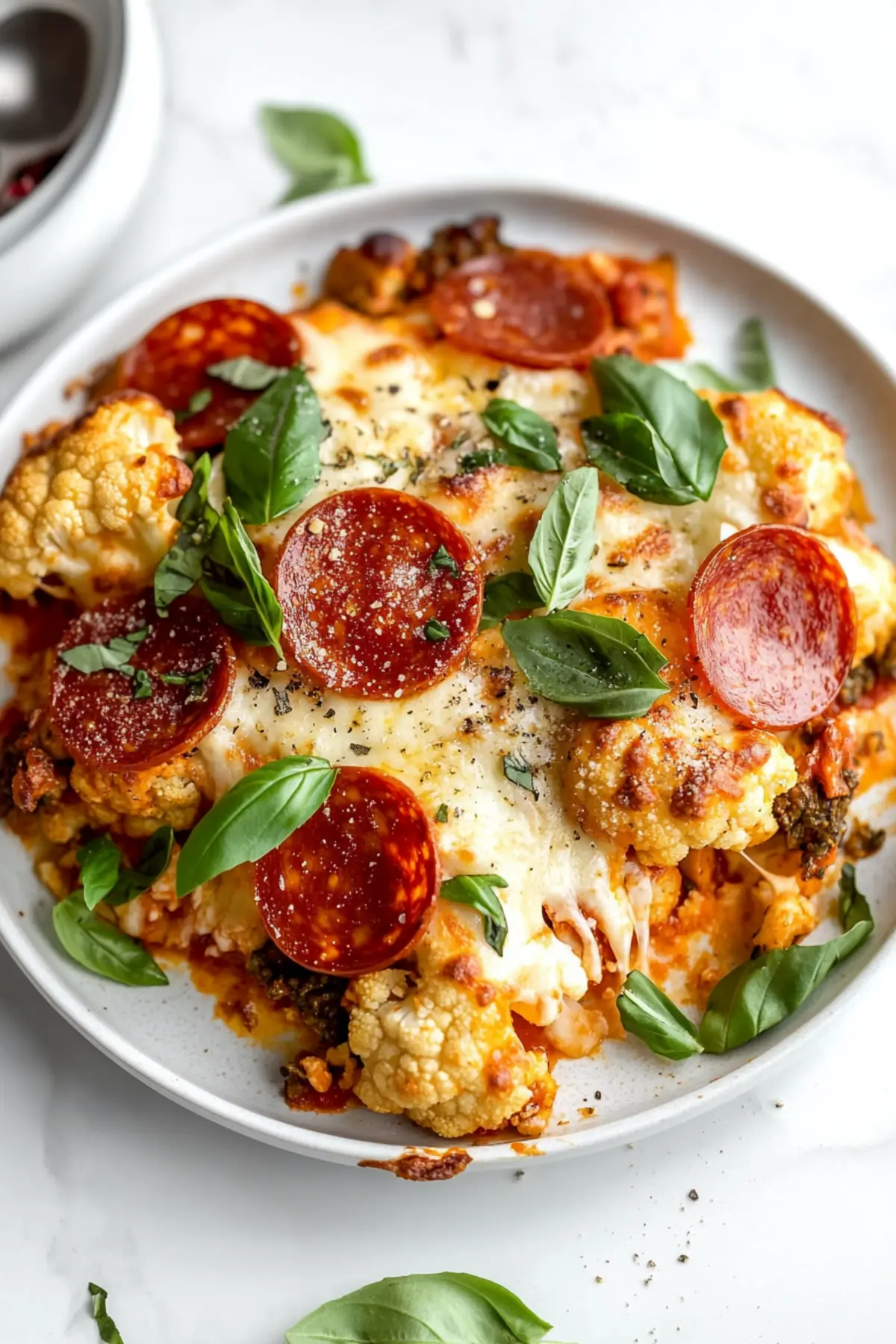 Cauliflower Pizza Casserole (Low Carb / Keto)
