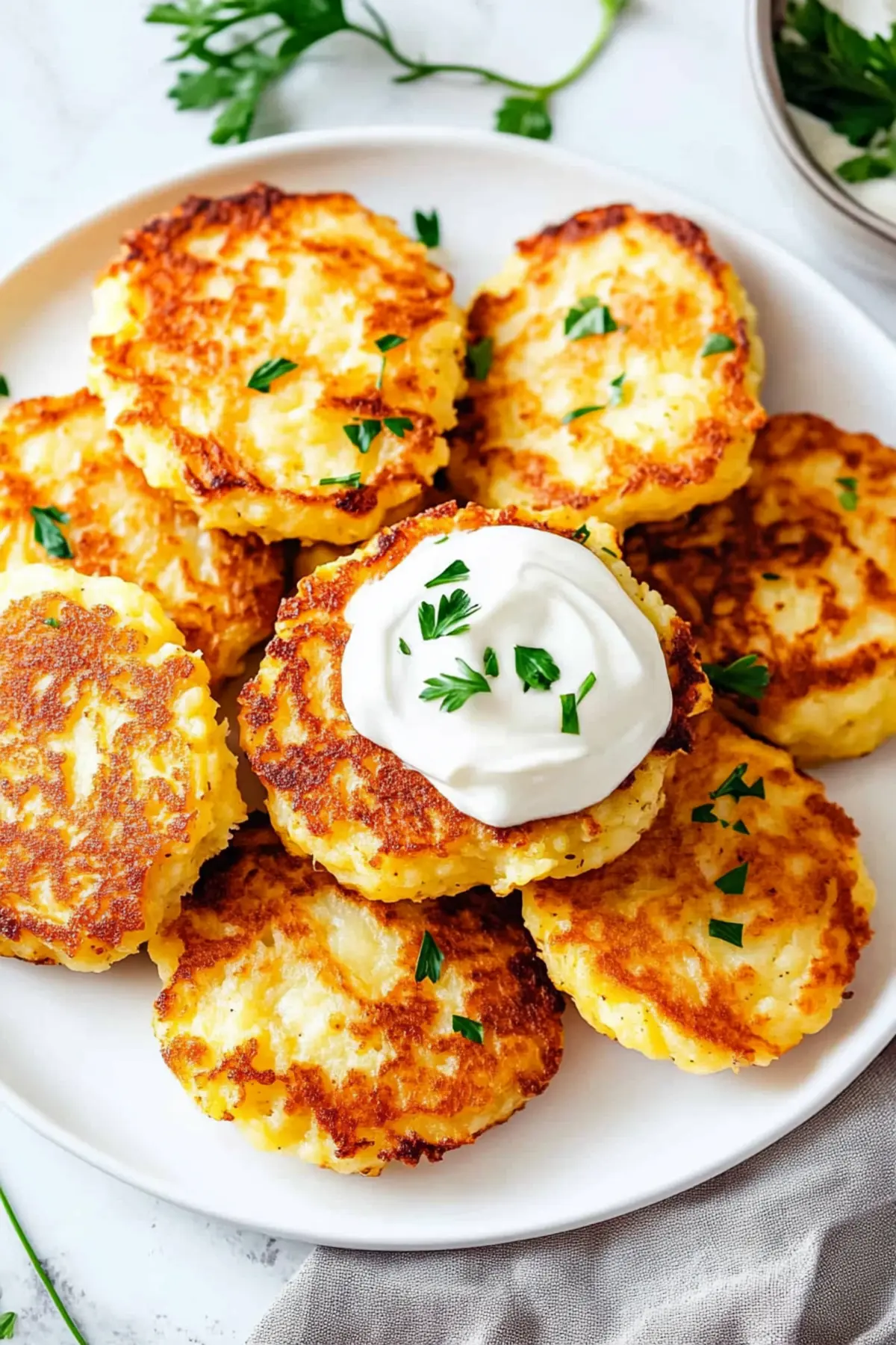 Leftover Mashed Potato Pancakes with Cheese