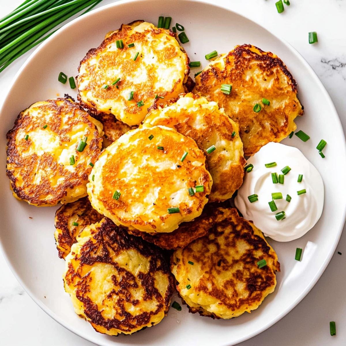 Leftover Mashed Potato Pancakes with Cheese