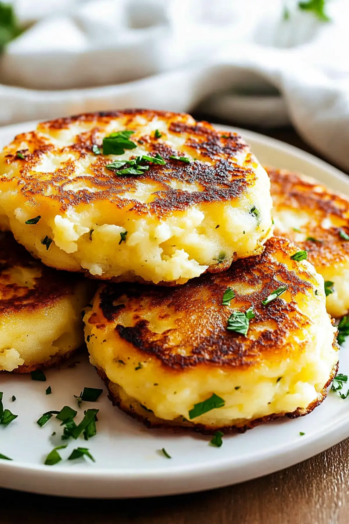 Leftover Mashed Potato Pancakes with Cheese