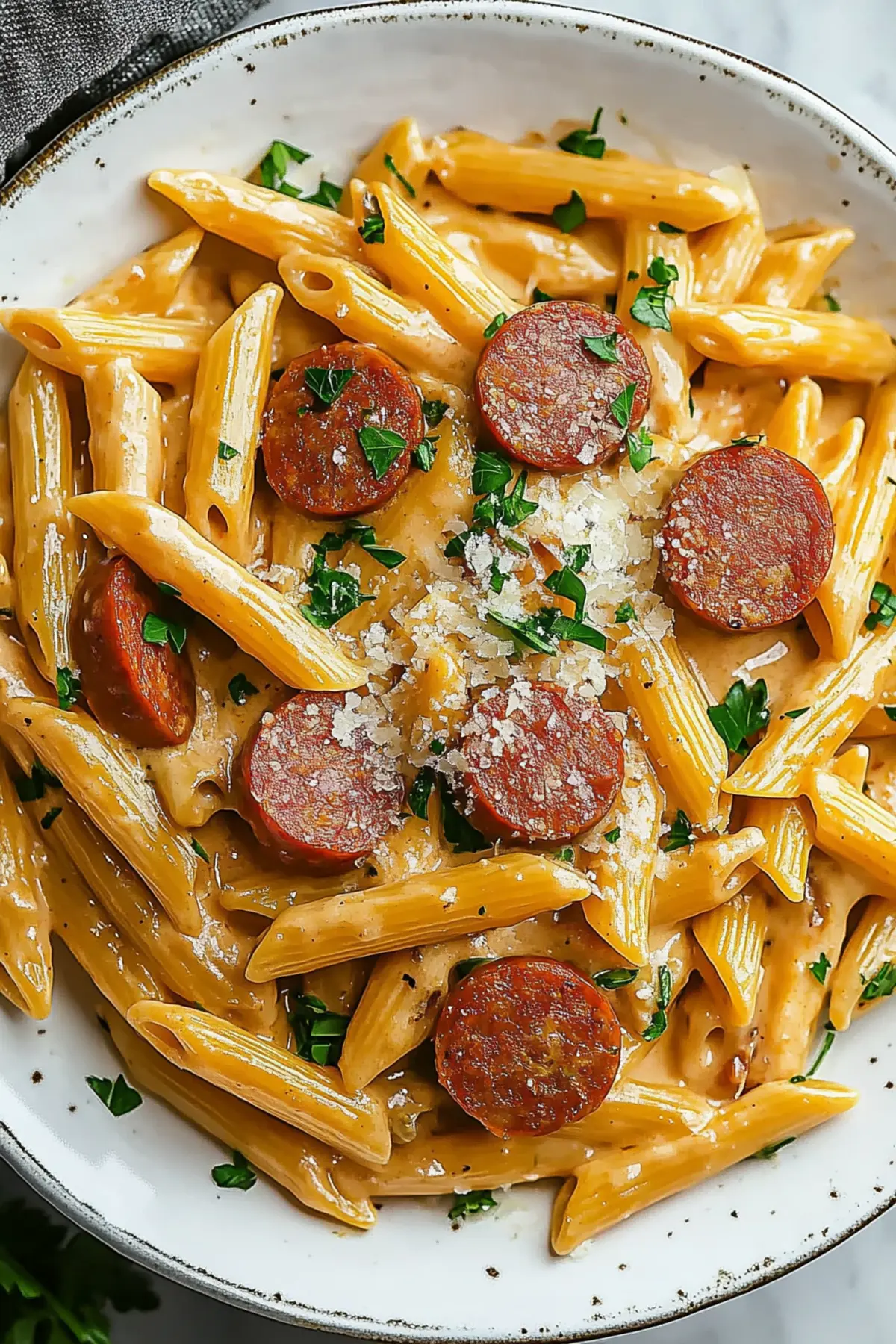 One Pot Kielbasa Pasta – Creamy