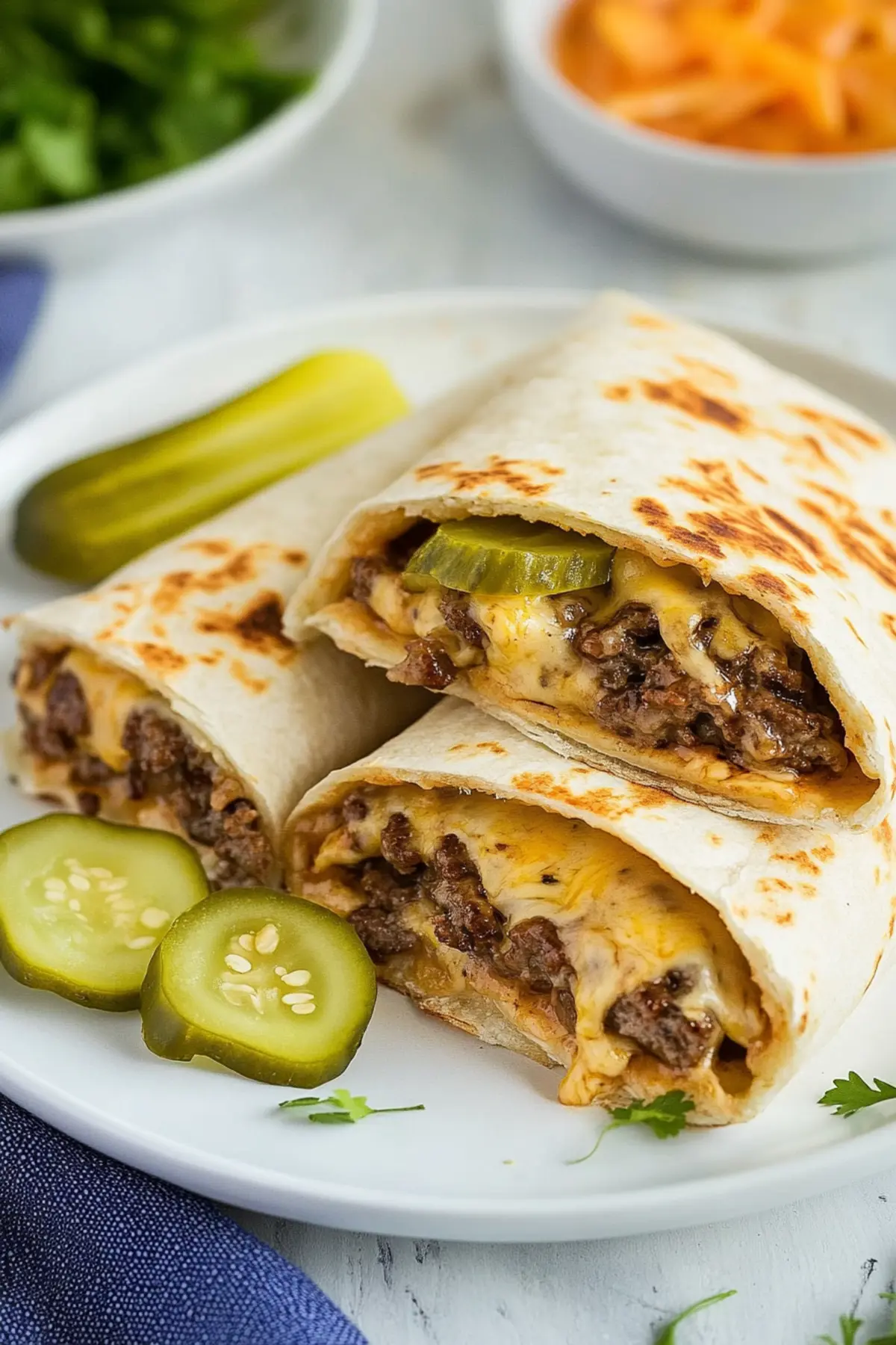 Air Fryer Cheeseburger Wraps