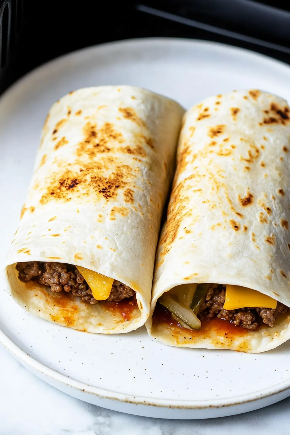 Air Fryer Cheeseburger Wraps