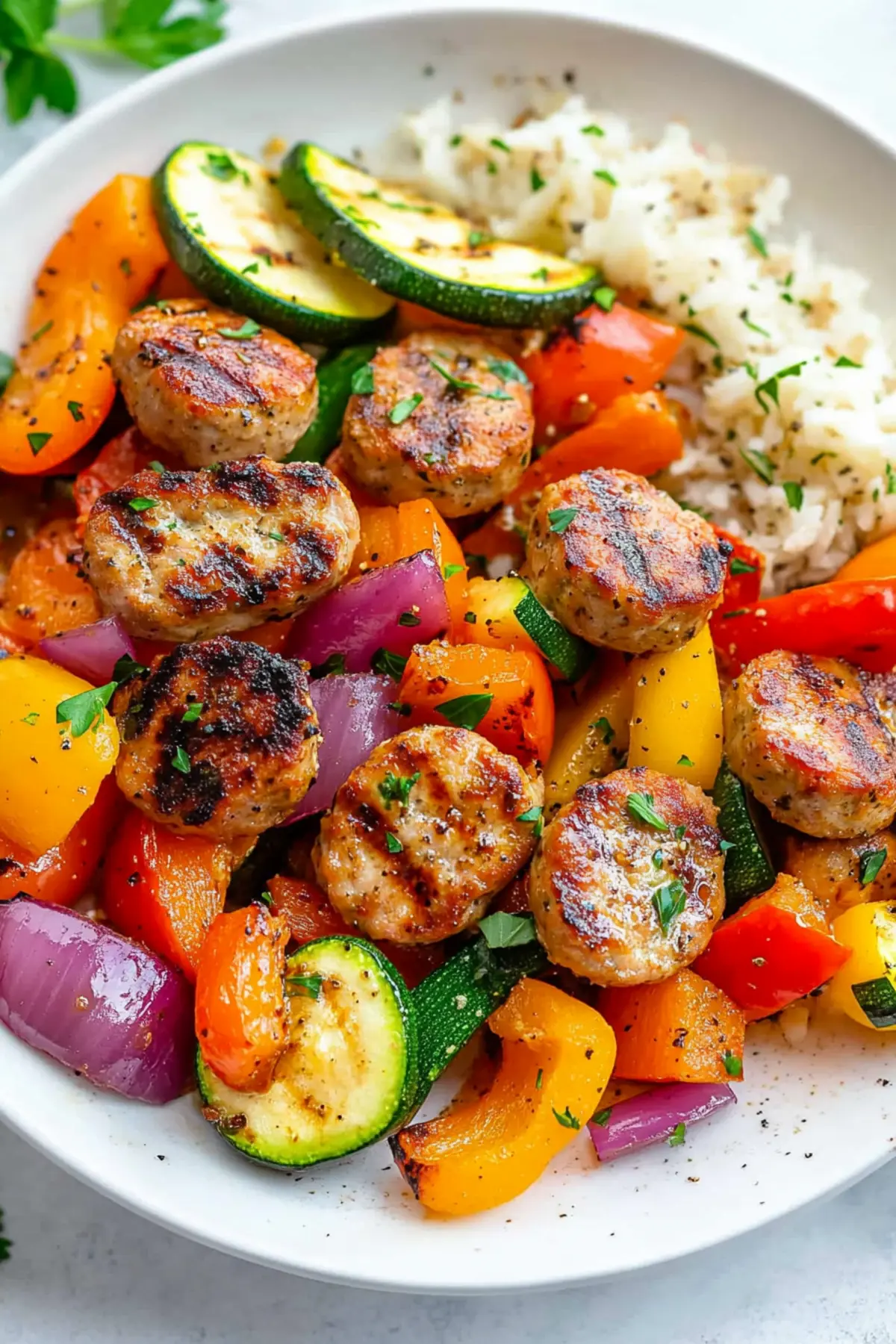 Air Fryer Chicken Sausage and Veggies