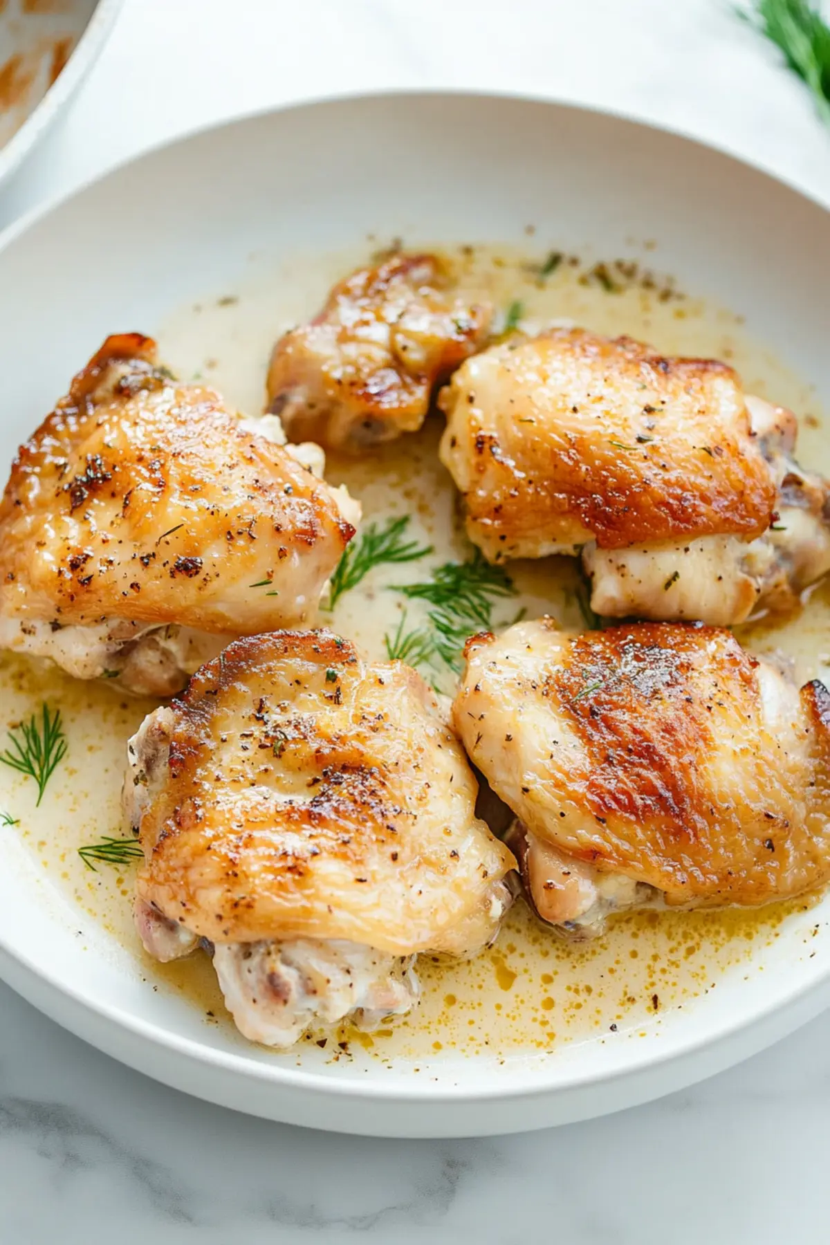Creamy Oven Baked Chicken Thighs