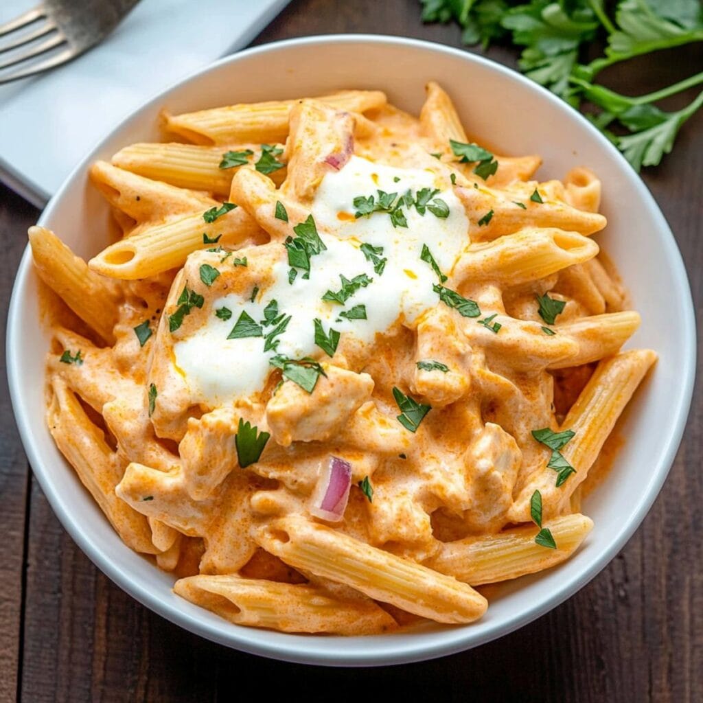 Crock Pot Buffalo Chicken Pasta