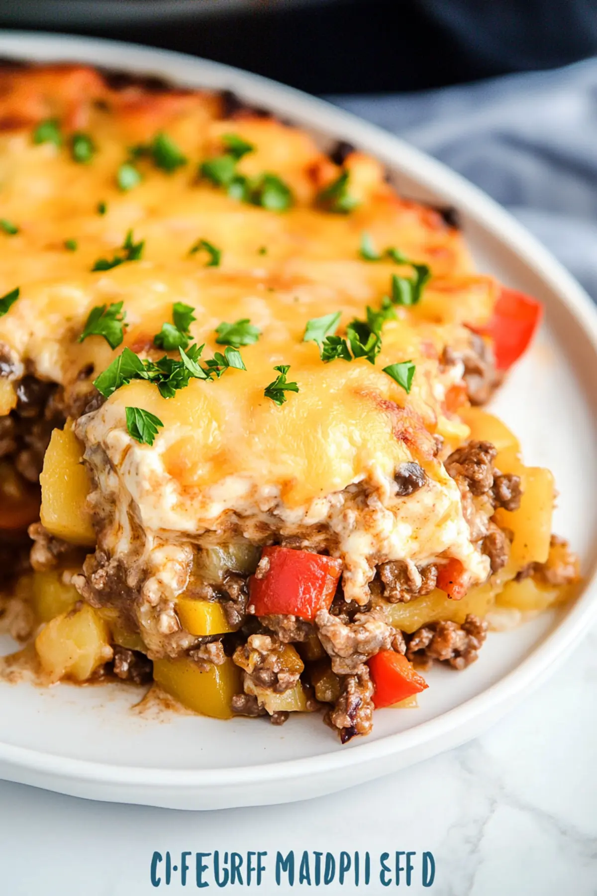 Crock Pot Cheesesteak Potato Casserole