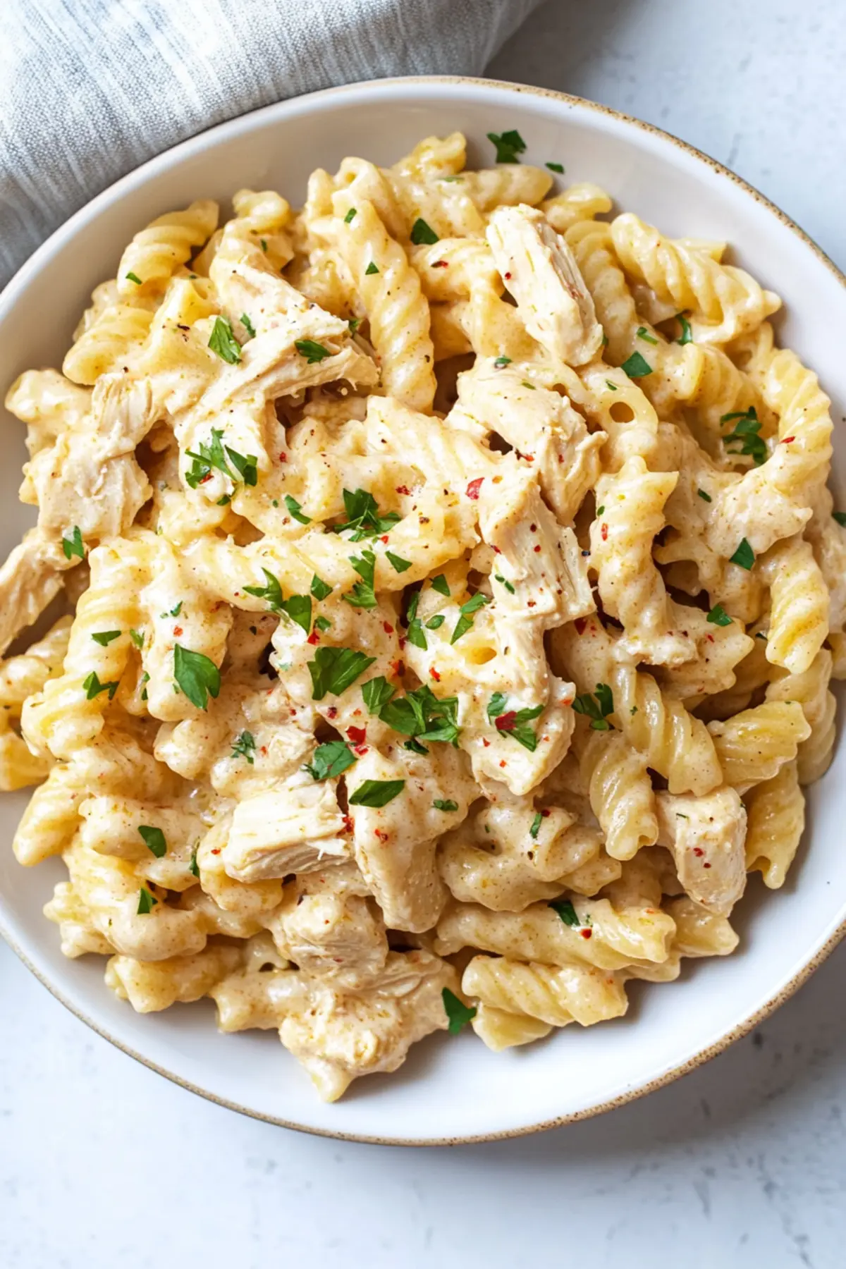 Crock Pot Garlic Parmesan Chicken Pasta