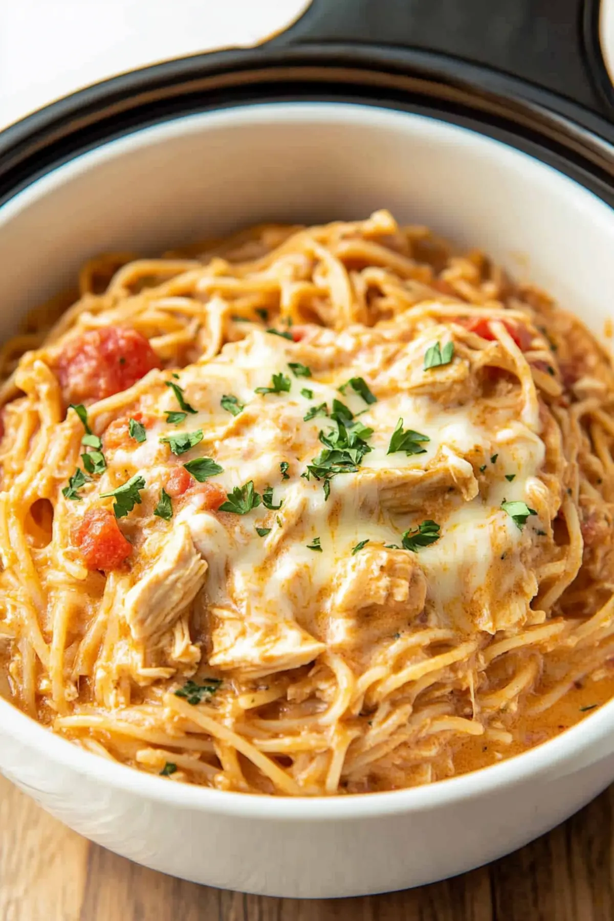 Crockpot Chicken Spaghetti