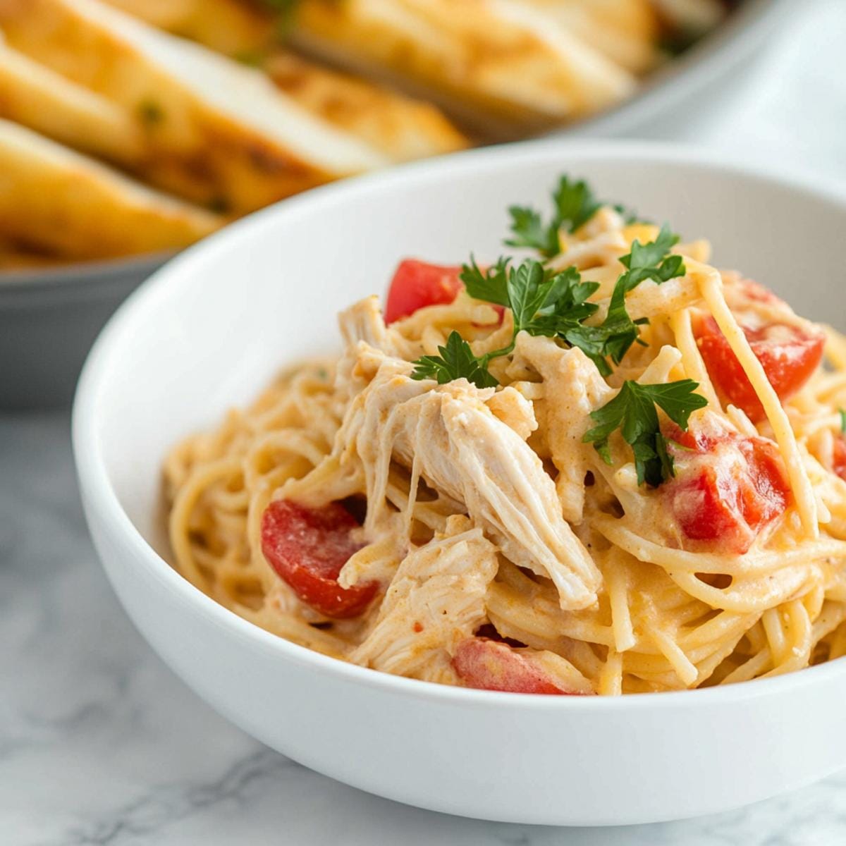 Crockpot Chicken Spaghetti