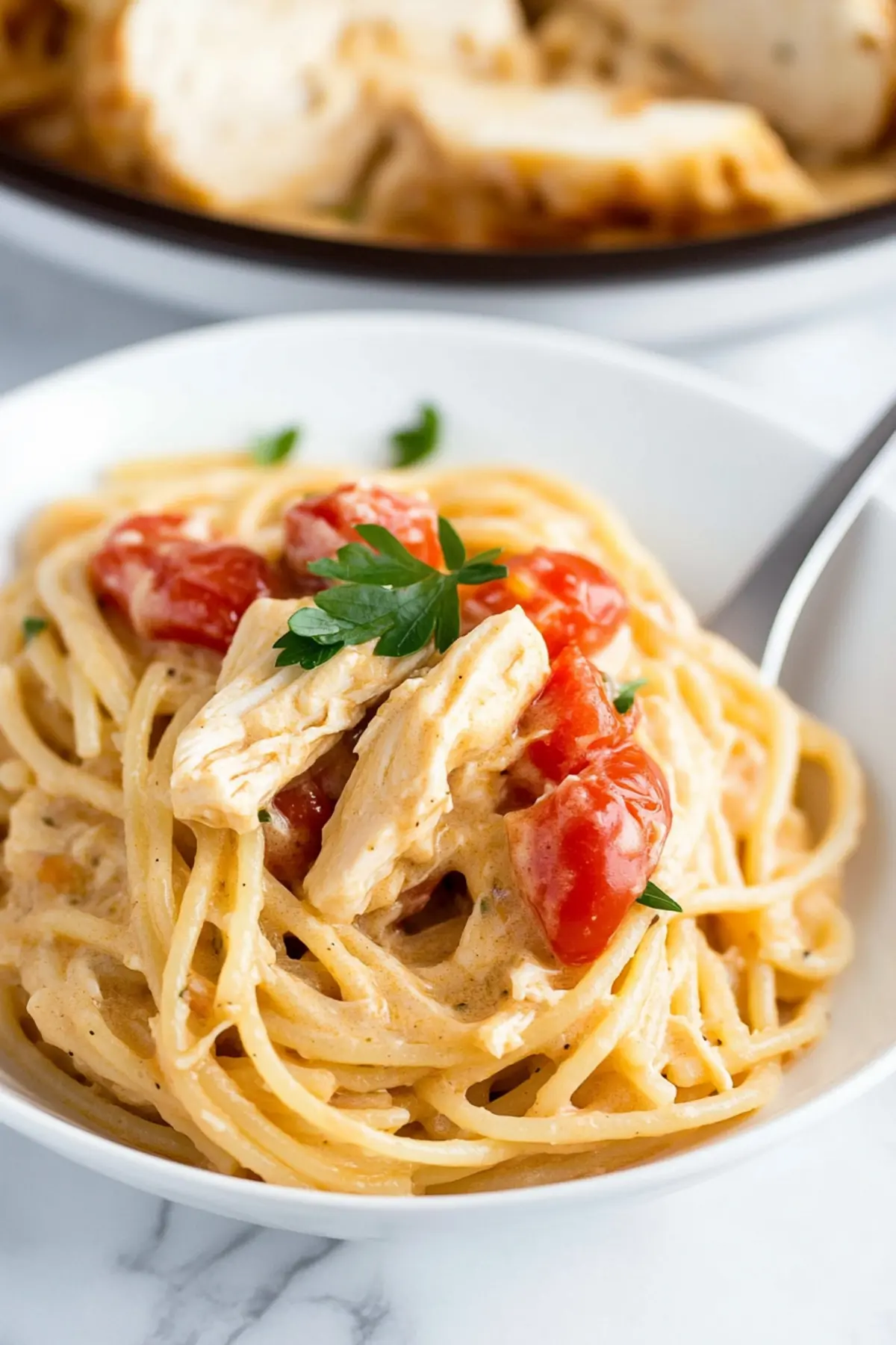 Crockpot Chicken Spaghetti