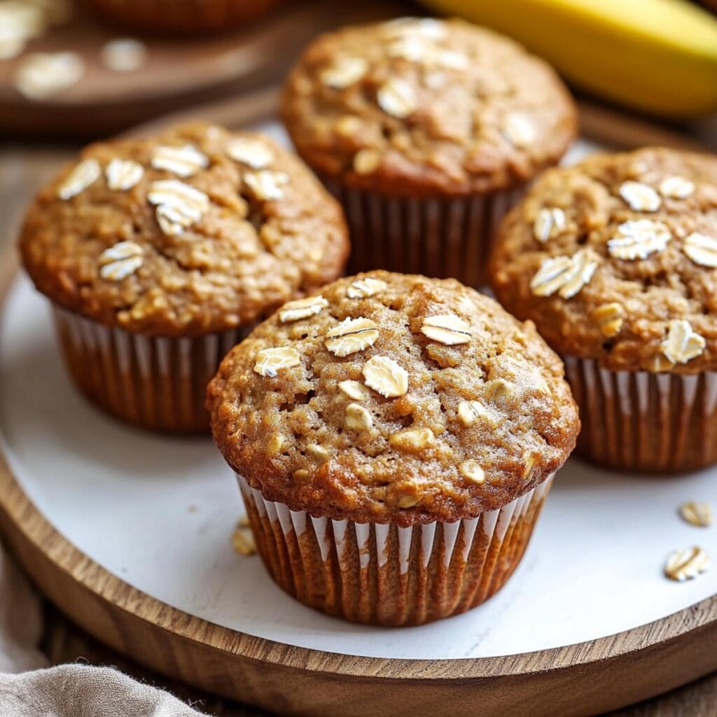 Healthy Banana Oatmeal Muffins