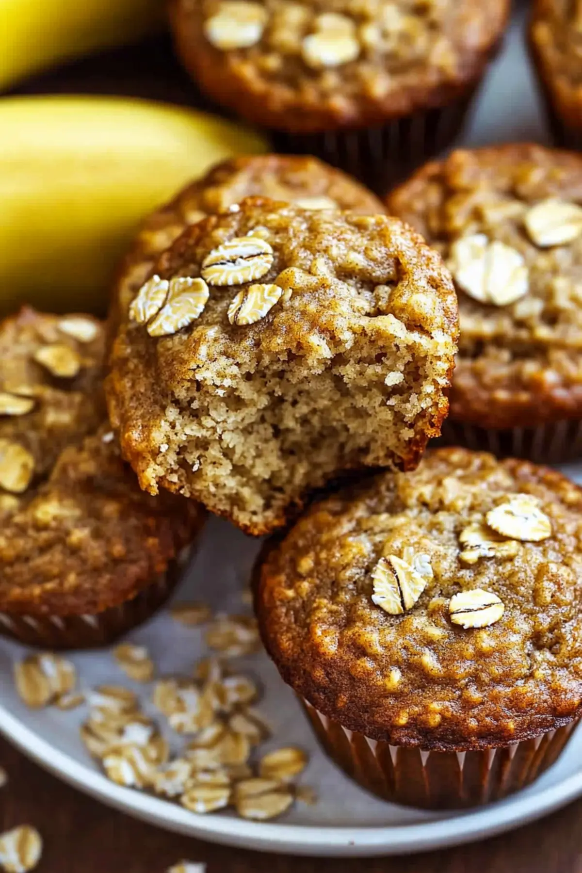 Healthy Banana Oatmeal Muffins