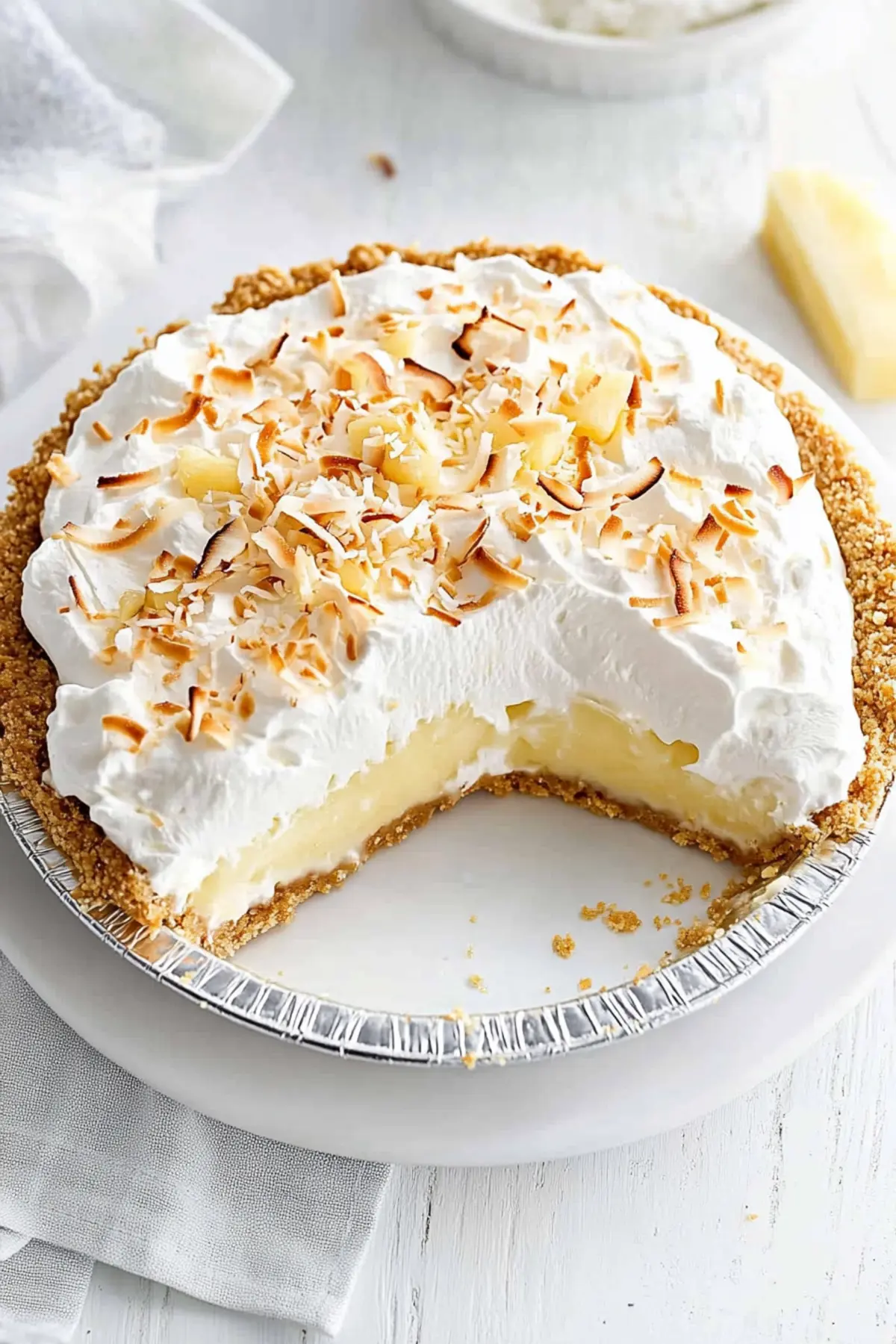 No Bake Pineapple Cream Cheese Pie
