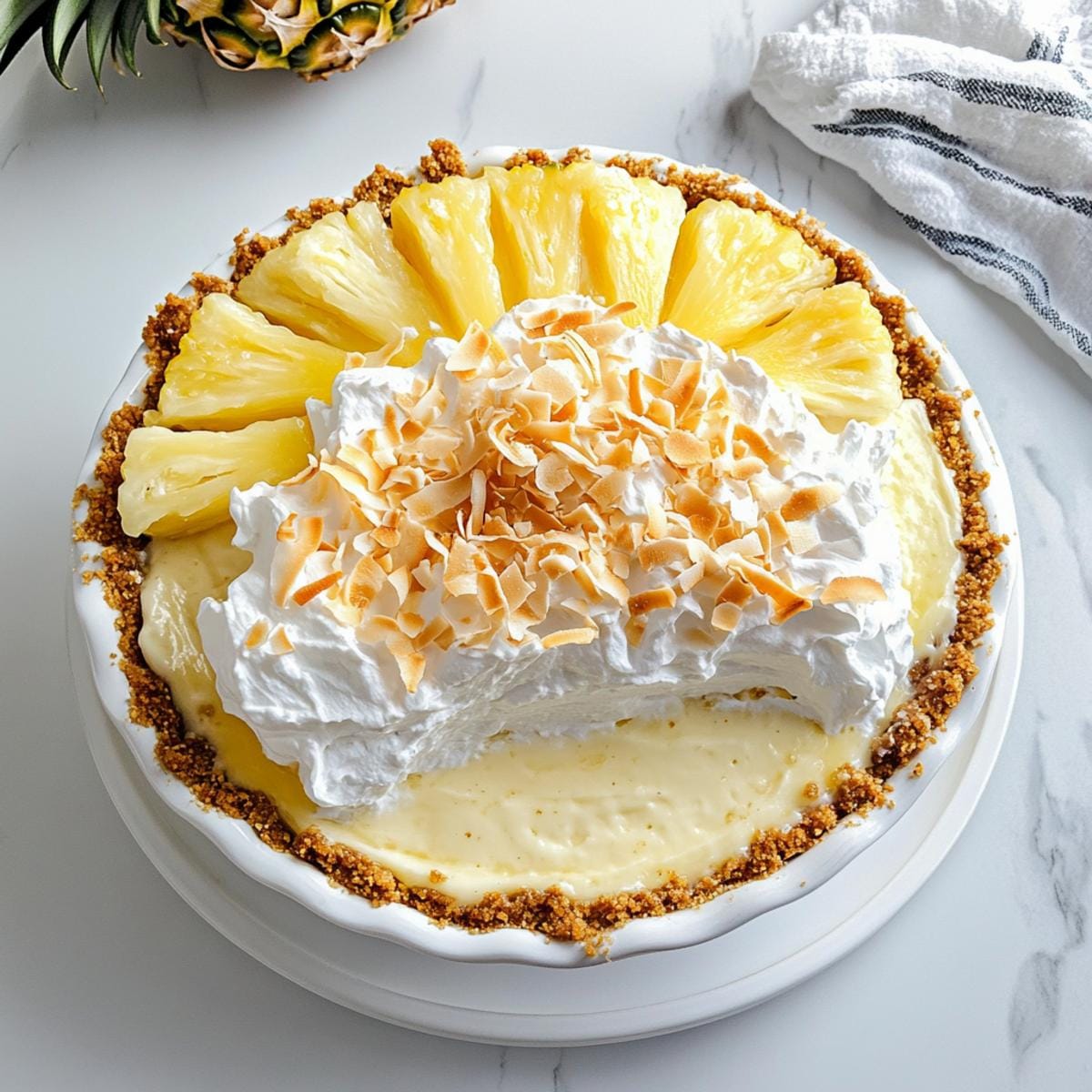 No Bake Pineapple Cream Cheese Pie