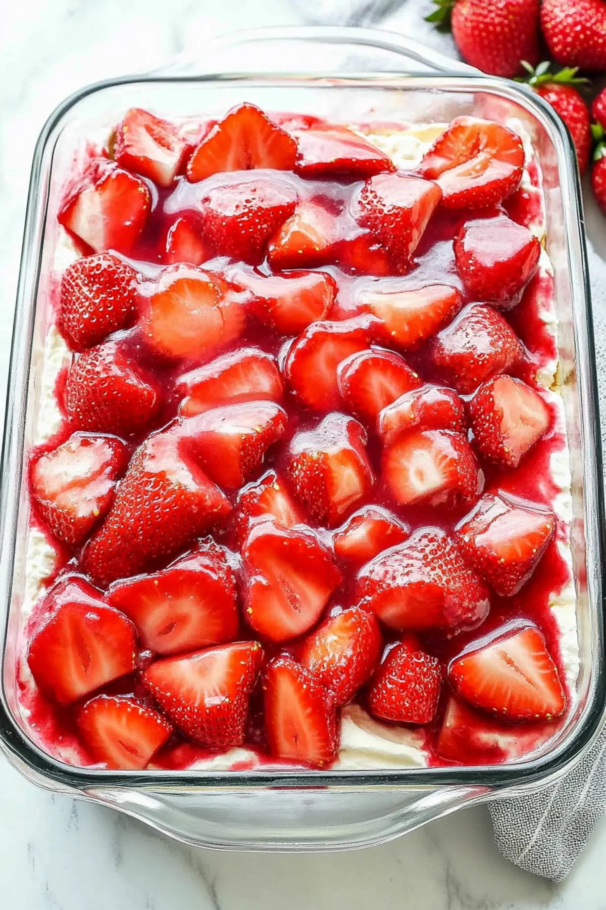 No Bake Strawberry Heaven Cake