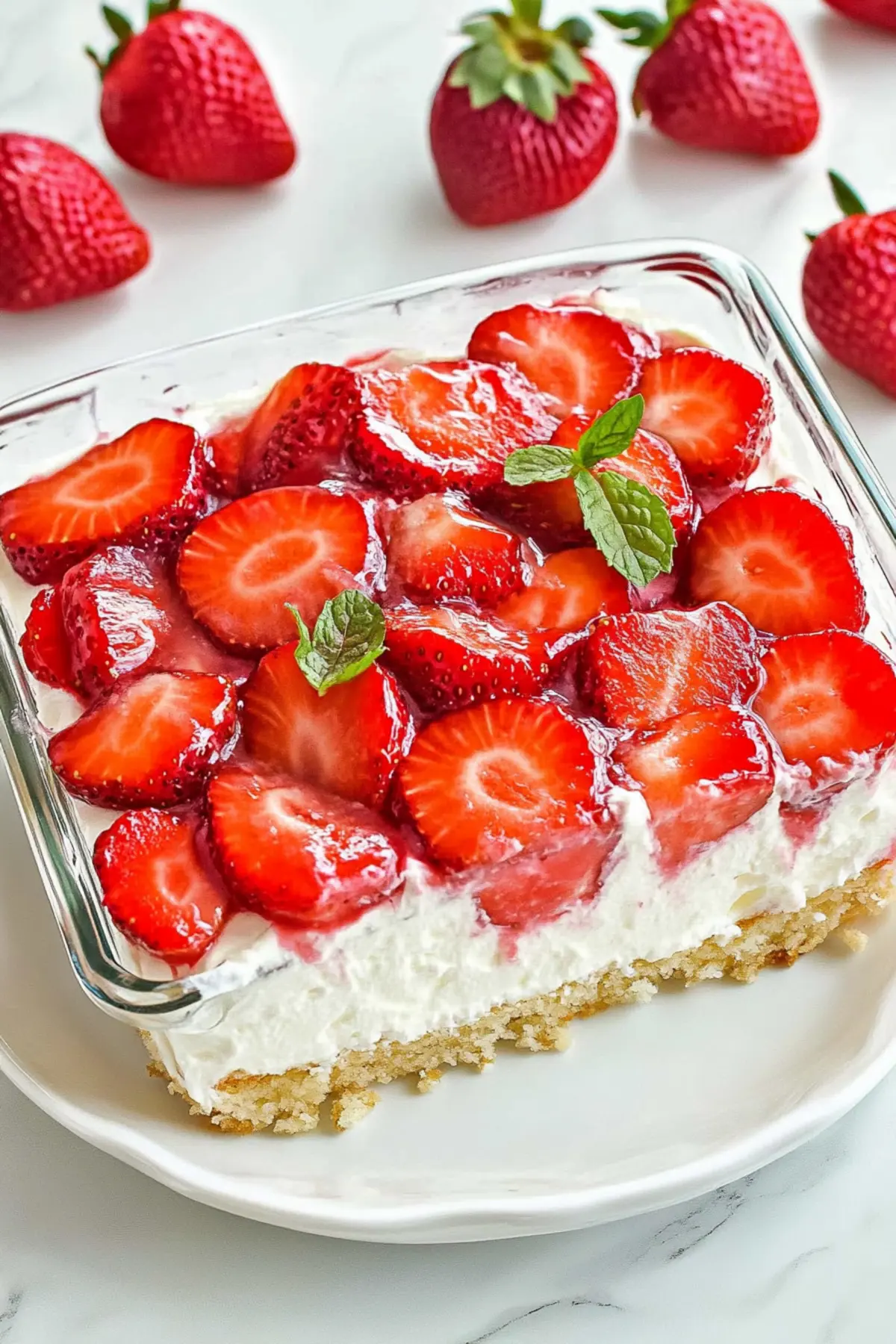 No Bake Strawberry Heaven Cake