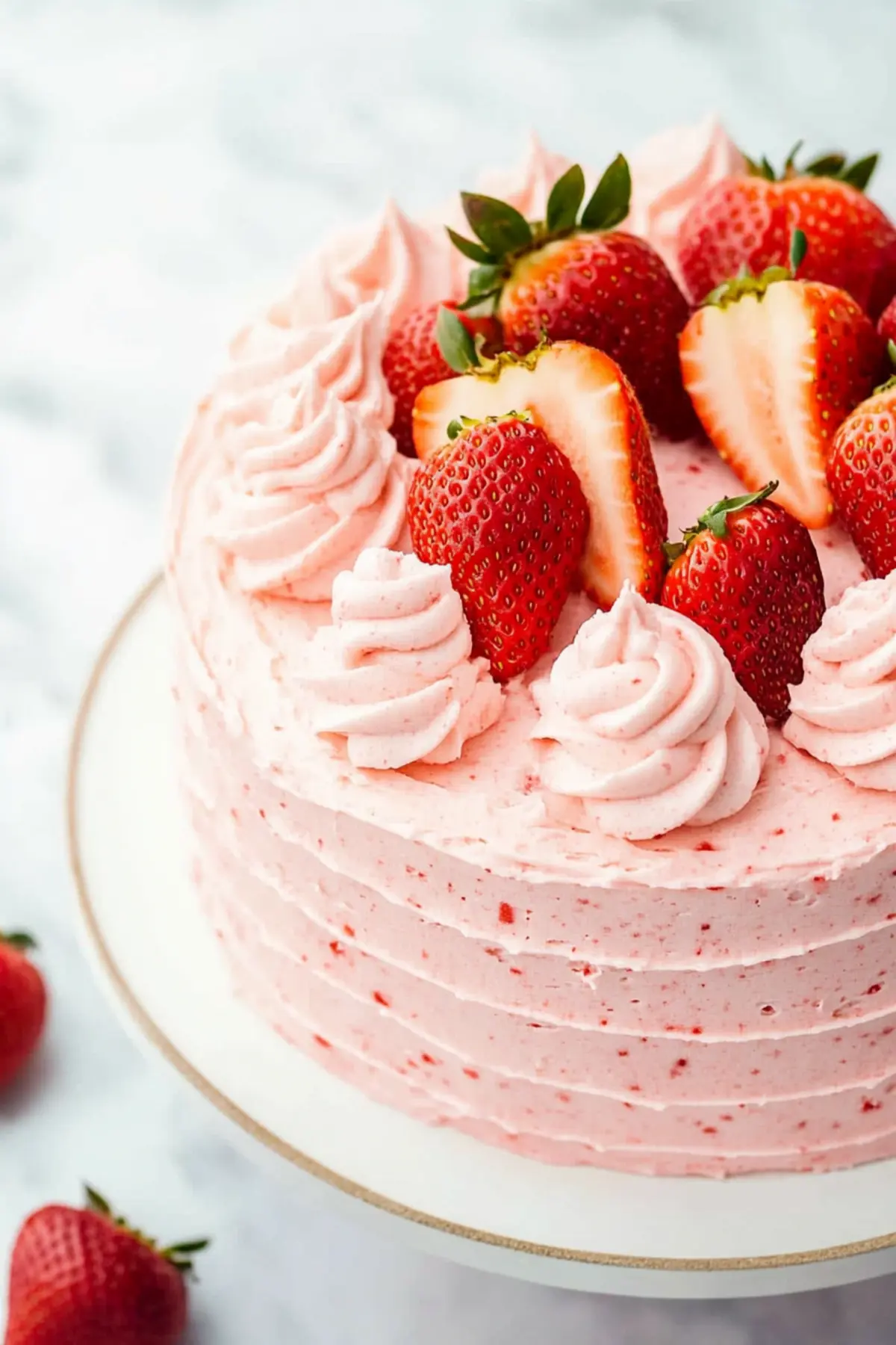 Strawberry Cake with Strawberry Frosting