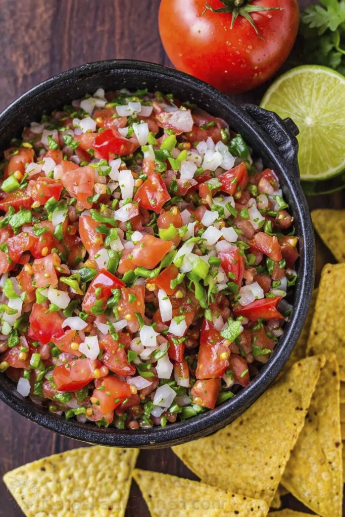 Mini strawberry cheesecake tacos with graham cracker shells, creamy cheesecake filling, and fresh strawberry topping on a white serving tray.