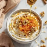 Carrot Cake Oatmeal Bowl with Yogurt and Walnuts – Light & Healthy Breakfast