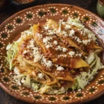 Crispy tacos dorados topped with queso fresco and shredded lettuce on a rustic Mexican plate